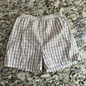 Tan Checkered Toddler Boy Shorts